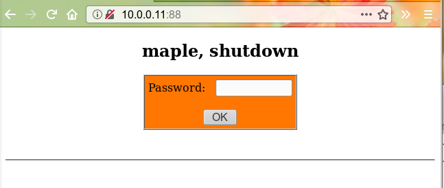 shutdown button, http