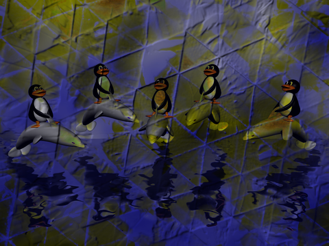 [tux penguins in street of art]