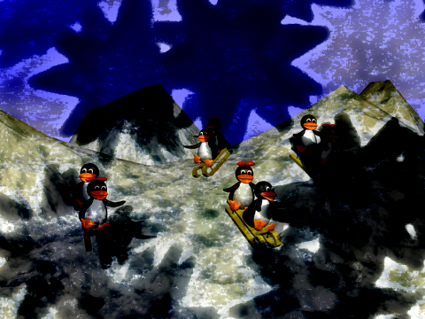 [tux penguins in street of art]