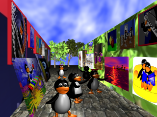 [tux penguins in street of art]